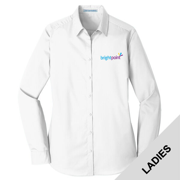 LW100 - B287E001 - EMB - Ladies Long Sleeve Poplin Shirt Thumbnail